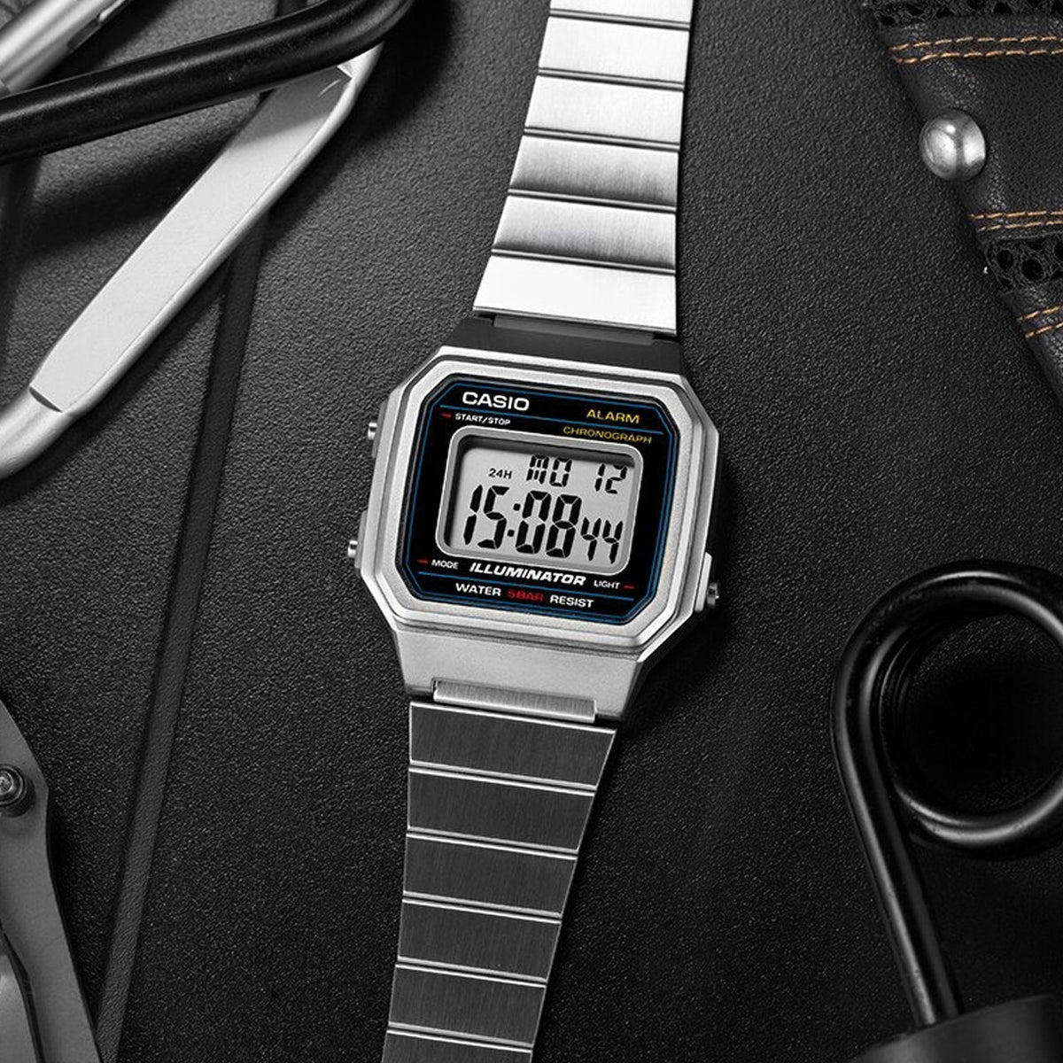 Reloj Casio B-650WD-1A — Vintage Digital Compacto Plateado