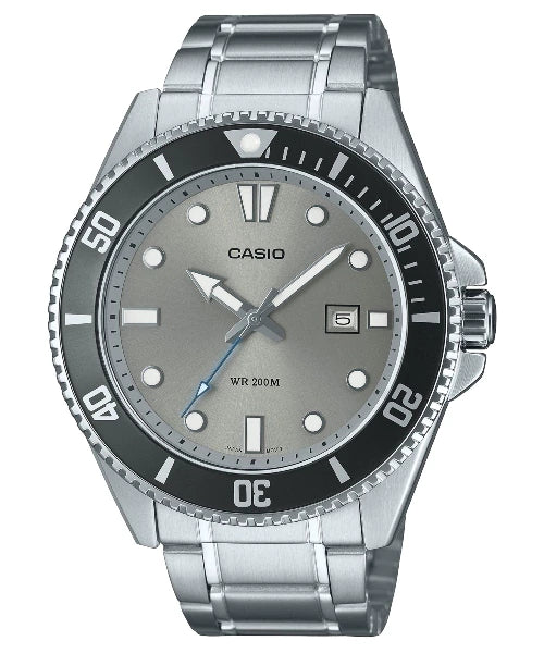 Reloj Casio MDV-107D-8AV — Diver Pro Analógico Negro Gris 100m