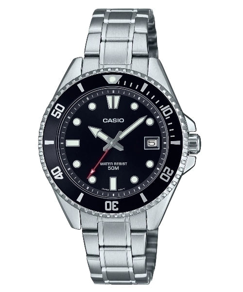 Reloj Casio MDV-10D-1A1V — Diver Analógico Acero Negro 200m