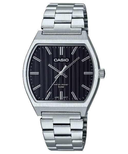 Casio | Rectangular Silver Noir | MTP-B140D-1AV