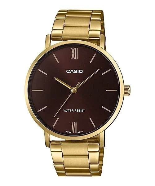 Casio | Minimalista Gold & Brown | MTP-VT01G-5B