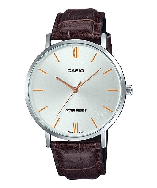 Casio Classic | Dial Blanco & Cuero | MTP-VT01L-7B2
