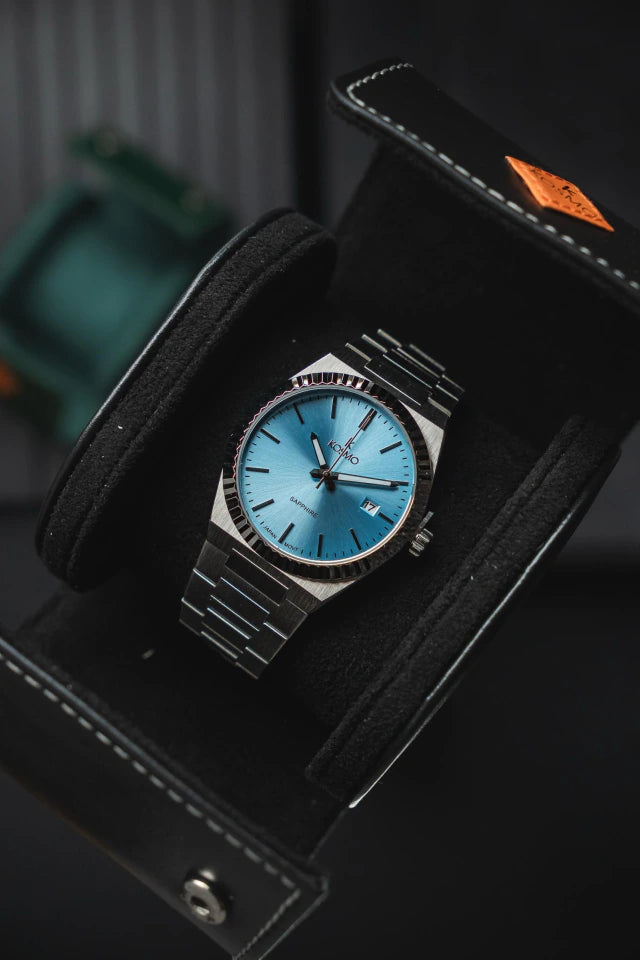 Reloj Kosmo 610-7-2-005 Colección Zafiro Plateado Esfera Azul Hielo