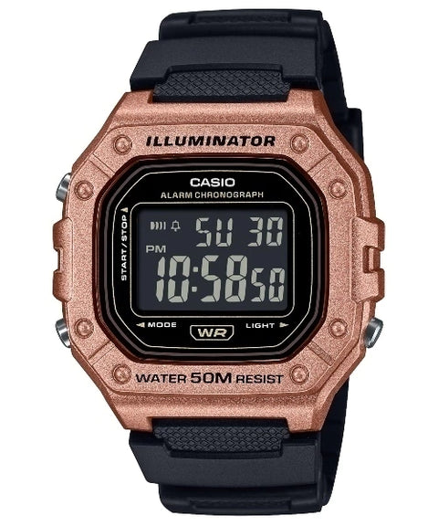 Reloj Casio W-218HM-5B Oro Rosa y Negro