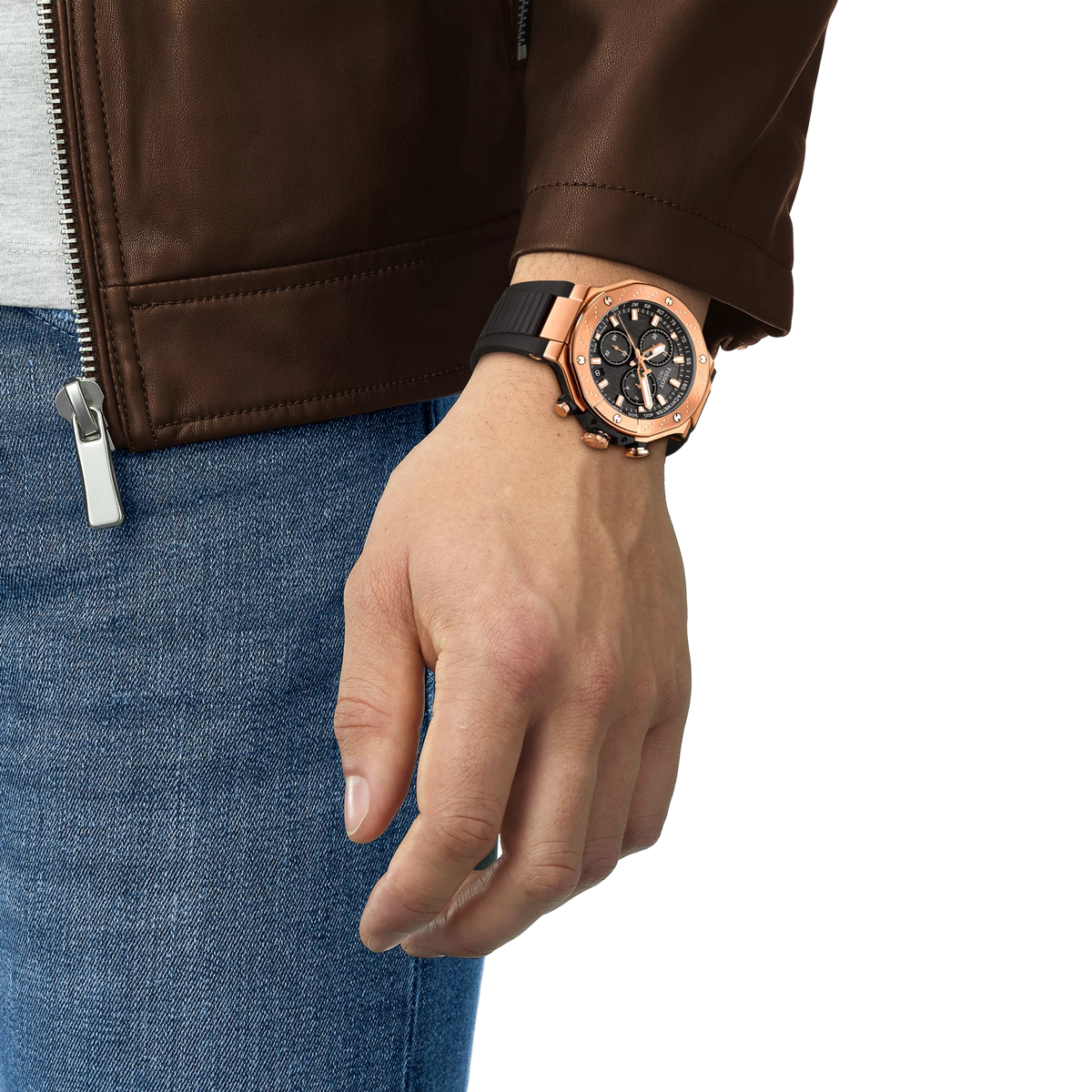Reloj Tissot T-Race T141.417.37.051.00 — Cronógrafo Cuarzo Suizo 45mm Negro/Oro Rosa