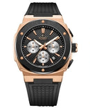 Reloj Kosmo 636-7-2 Cronógrafo Colección Zafiro Oro Rosa Esfera Negra