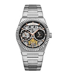Reloj Kosmo 644-6-2 Automático Esqueleto Fase Lunar Colección Zafiro Plateado