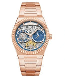 Reloj Kosmo 644-6-2 Automático Esqueleto Fase Lunar Colección Zafiro Oro Rosa