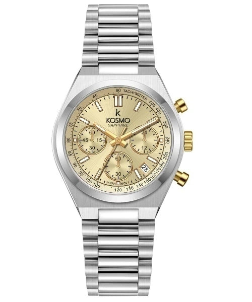 Reloj Kosmo 645-7-2 Cronógrafo Colección Zafiro Plateado Esfera Champaña