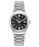 Reloj Kosmo 645-7-2009 Colección Zafiro Plateado Esfera Negra