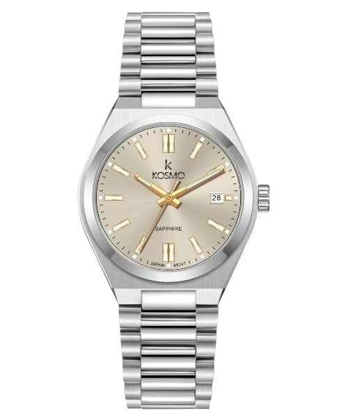 Reloj Kosmo 645-7-2009 Colección Zafiro Plateado Esfera Champaña
