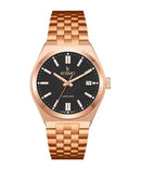 Reloj Kosmo 645-7-2010 Colección Zafiro Oro Rosa Esfera Negra