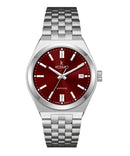 Reloj Kosmo 645-7-2010 Colección Zafiro Plateado Esfera Roja