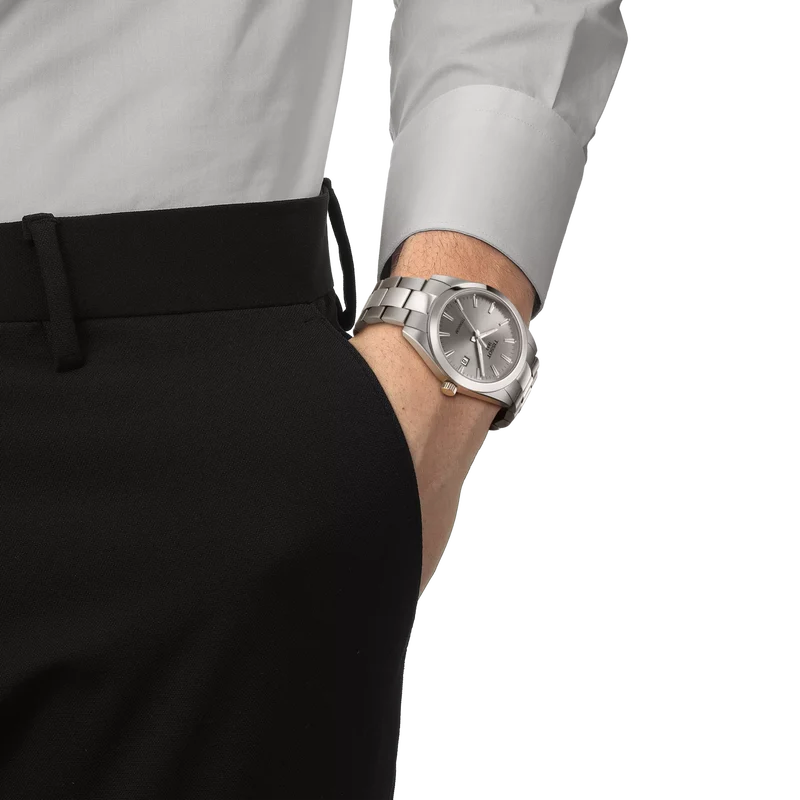 Reloj Tissot Gentleman T127.410.44.081.00 — Cuarzo Suizo 40mm Esfera Gris Titanio