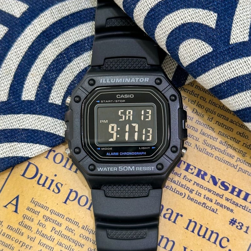 Reloj Casio W-218H-1B — Digital Negro Clásico