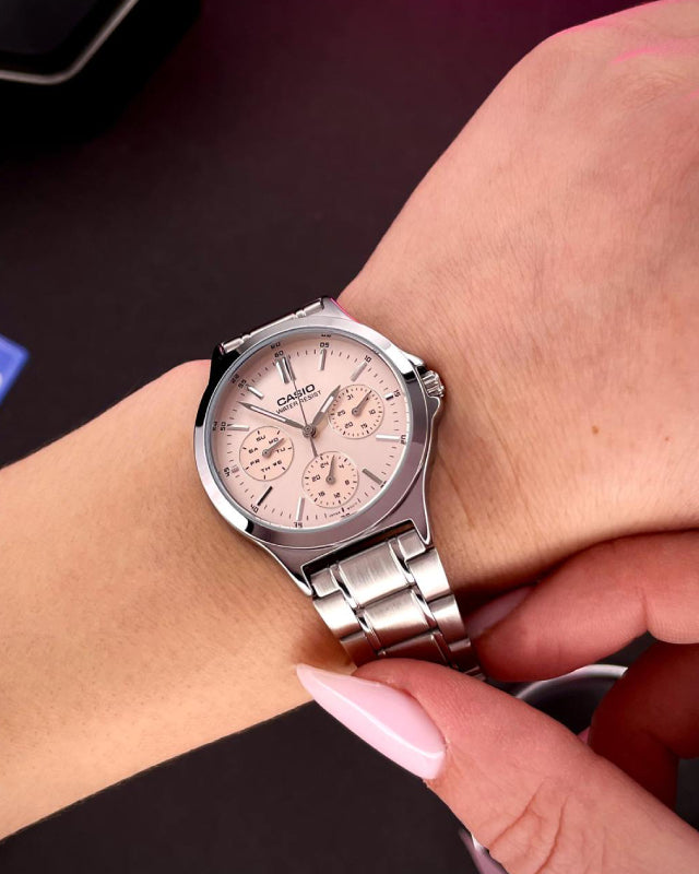 Reloj Casio LTP-V300D-4A — Clásico Multifunción Champagne