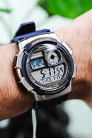 Reloj Casio AE-1000W-2AV — Digital Multifunción Azul Marino 200m