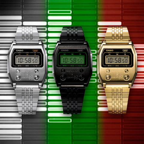 Reloj Casio A1100G-5 — Vintage Digital Malla Milanesa Dorado