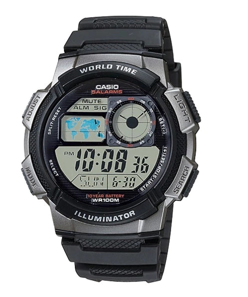 Reloj Casio AE-1000W-1BV — Digital Multifunción Negro Mate 200m