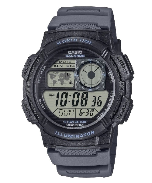 Reloj Casio AE-1000W-8AV — Digital Multifunción Negro Gris 200m