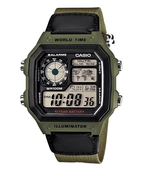 Casio Royale | World Time & Mapa Digital | AE-1200
