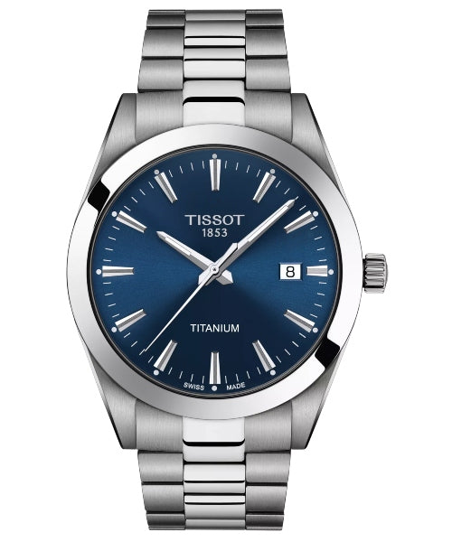 Reloj Tissot Gentleman T127.410.44.041.00 — Cuarzo Suizo 40mm Esfera Azul Titanio