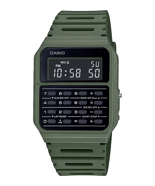 Reloj Casio CA-53WF-3B — Calculadora Retro Verde Tendencia