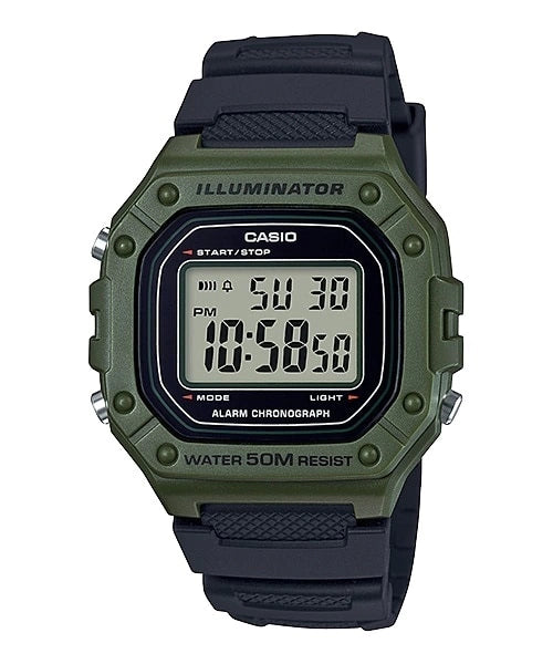 Casio Digital | Pantalla de Alto Contraste & 50M | W-218H-3AV