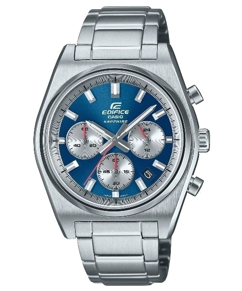 Casio Edifice Premium | Cristal Zafiro & Esfera Azul | EFB-730D