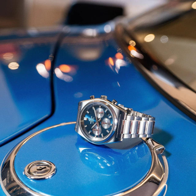 Casio Edifice Premium | Cristal Zafiro & Esfera Azul | EFB-730D