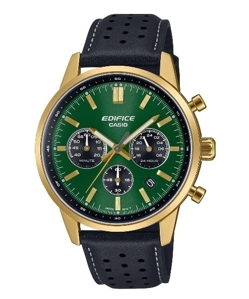 Edifice Analógico | Contraste de Carácter & Cuero | EFR-575CL-3A