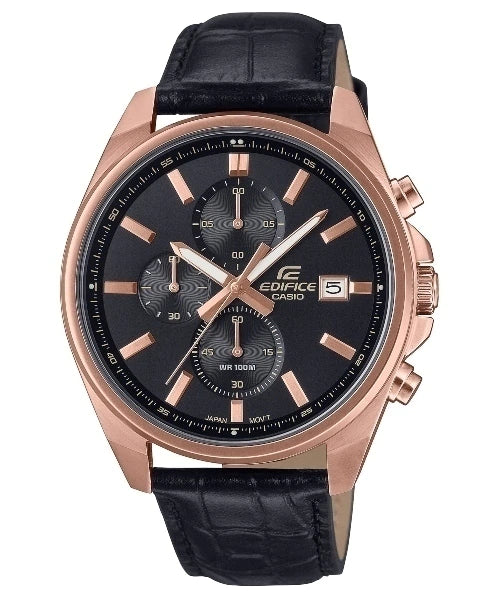 Casio Edifice | Cronógrafo Compacto en Cuero Negro | EFV-610ECL