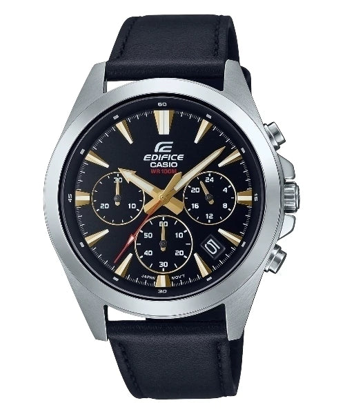 Edifice Analógico | Cuero Negro & Acero | EFV-630L-1A