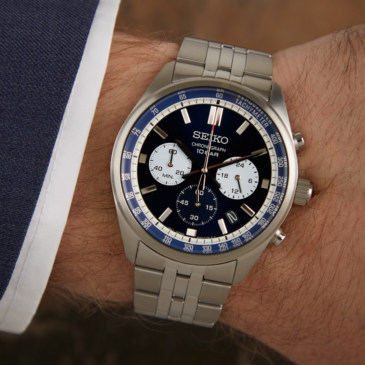 Reloj Seiko Discover More SSB427P1 — Cronógrafo Cuarzo Acero Azul
