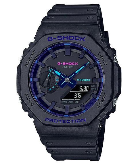 Reloj Casio G-Shock GA-2100VB-1A — CasiOak 45.4mm Negro Azul 200m