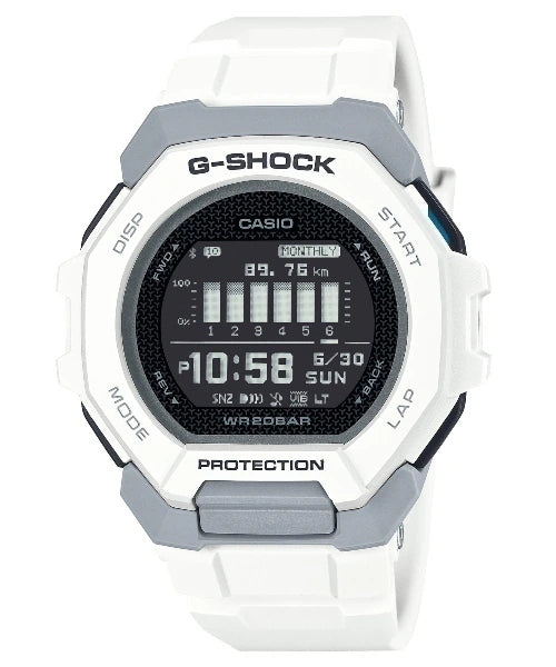 Reloj Casio G-Shock GBD-300-7 — G-SQUAD Running Bluetooth Blanco 200m