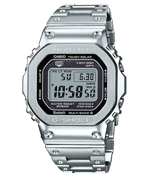 Reloj Casio G-Shock GMW-B5000D-1 — Full Metal Bluetooth Solar Plateado