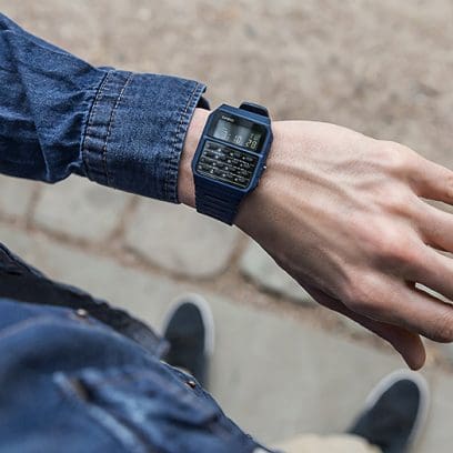 Reloj Casio CA-53WF-2B — Calculadora Retro Azul Edición Color