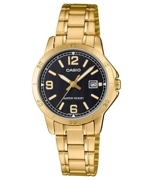 Reloj Casio LTP-V004G-1B — Clásico Multifunción Dorado Mujer