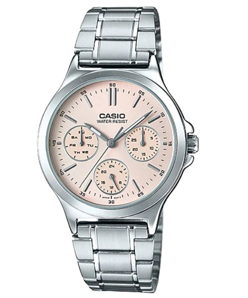 Reloj Casio LTP-V300D-4A — Clásico Multifunción Champagne