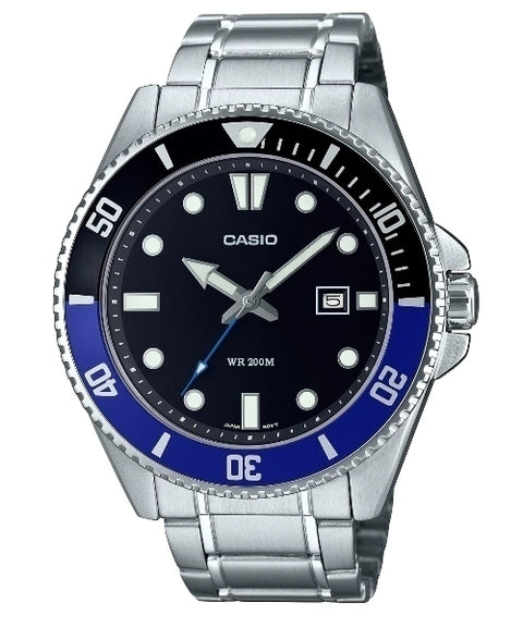 Reloj Casio MDV-107D-1A2V — Diver Pro Analógico Negro Acero Batman