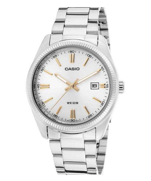 Casio Enticer | Silver Datejust Style | MTP-1302D-7A2