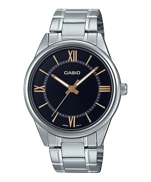 Casio Enticer | Rose Gold & Black | MTP-V005D-1B5