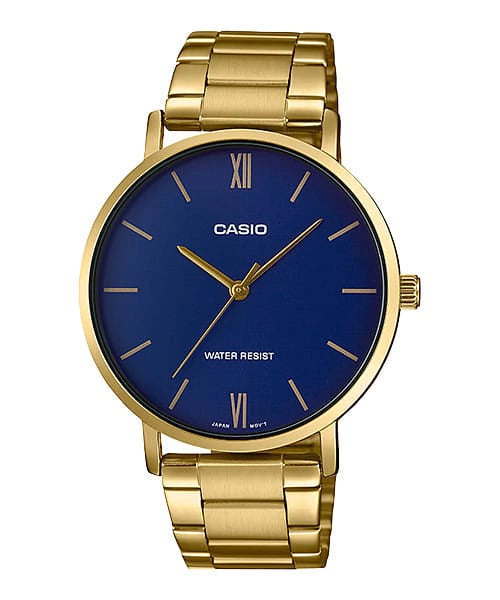 Casio Enticer | Gold & Royal Blue | MTP-VT01G-2B