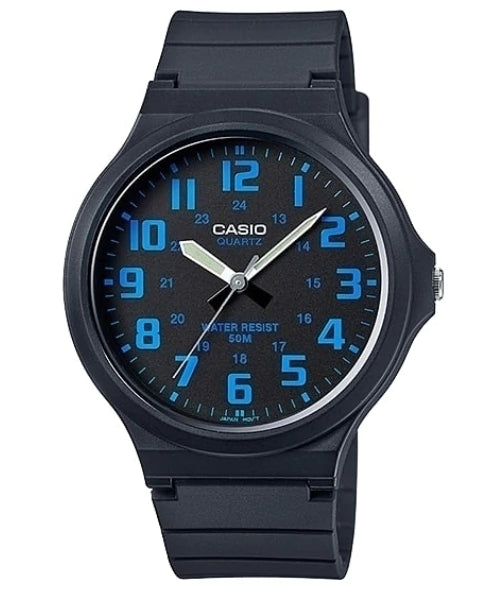 Reloj Casio MW-240-2BV — Digital Azul Deportivo Correa Negra