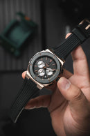 Reloj Kosmo 636-7-2 Cronógrafo Colección Zafiro Oro Rosa Esfera Negra