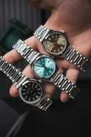 Reloj Kosmo 645-7-2009 Colección Zafiro Plateado Esfera Champaña