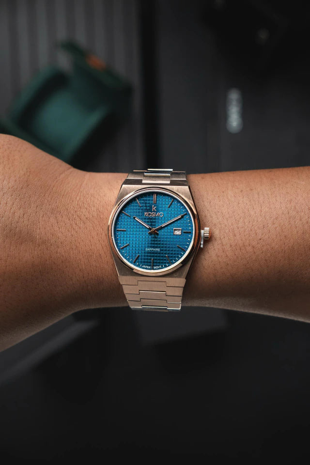 Reloj Kosmo S004S-VJ42 Colección Zafiro Oro Rosa Esfera Azul