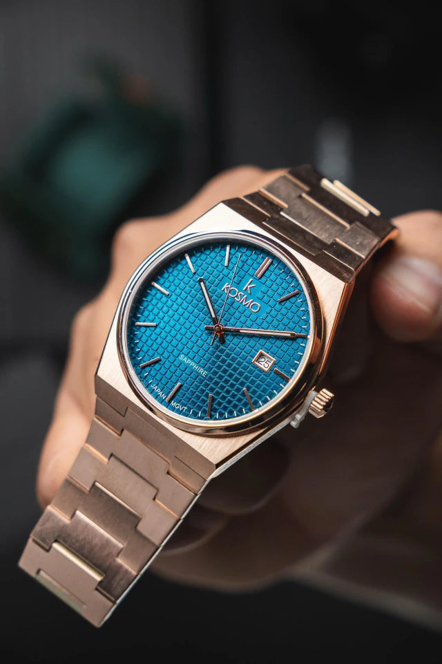 Reloj Kosmo S004S-VJ42 Colección Zafiro Oro Rosa Esfera Azul