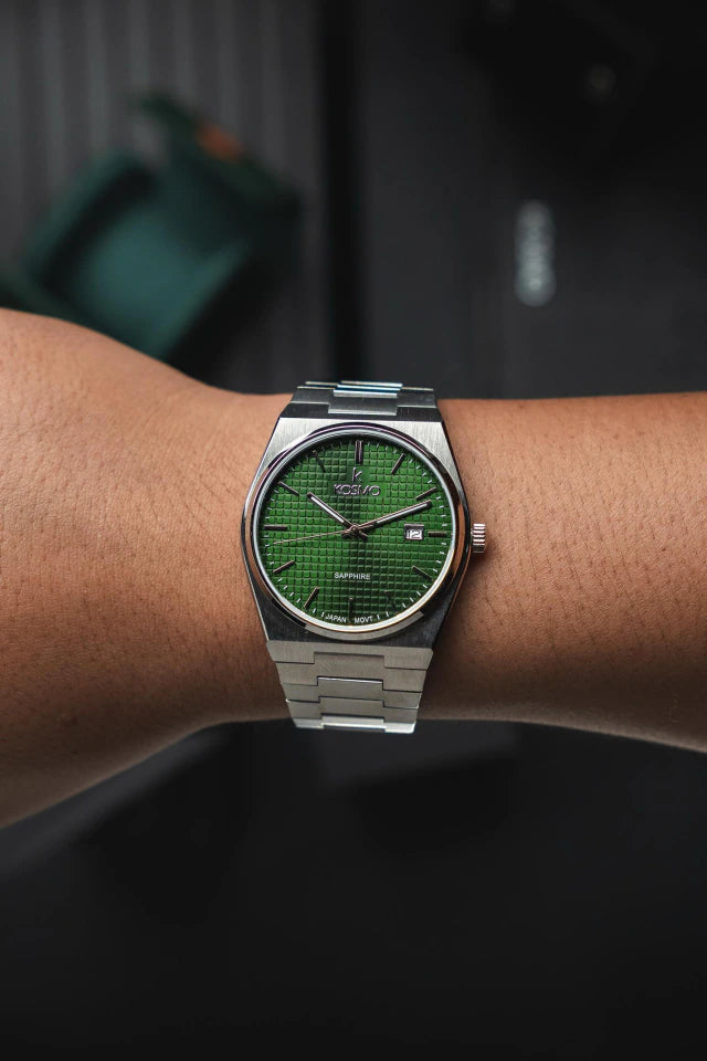 Reloj Kosmo S004S-VJ42 Colección Zafiro Plateado Esfera Verde